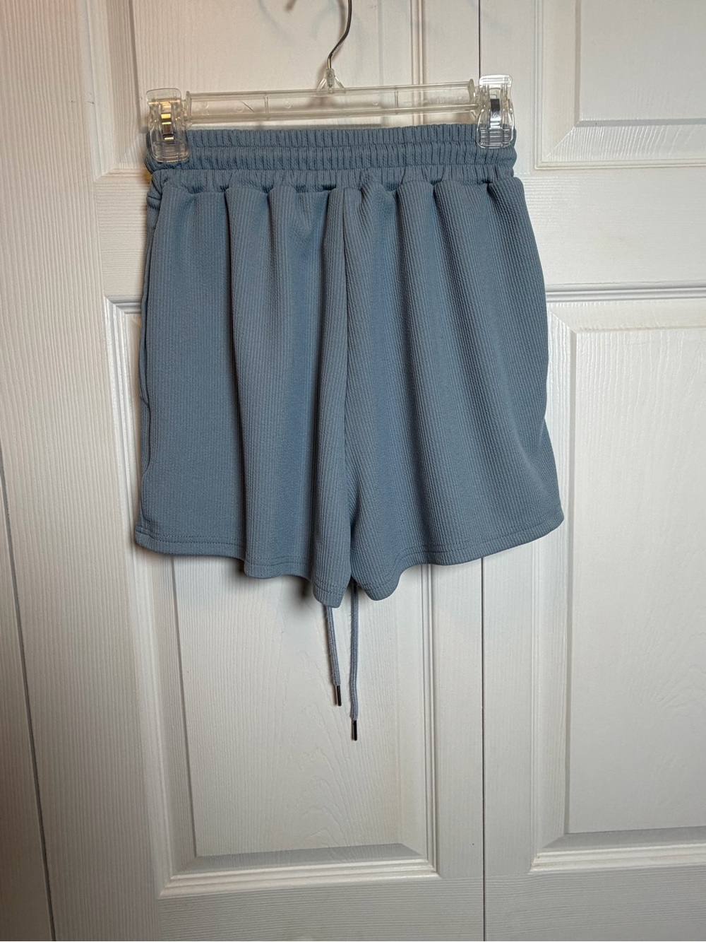 SHEIN 2 Piece Lounge Set Blue Ribbed Tank & Shorts Size Medium - Picture 5 of 10